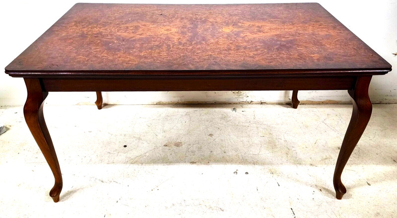 French Dining Table High Gloss Birdseye Maple Extendable gallery