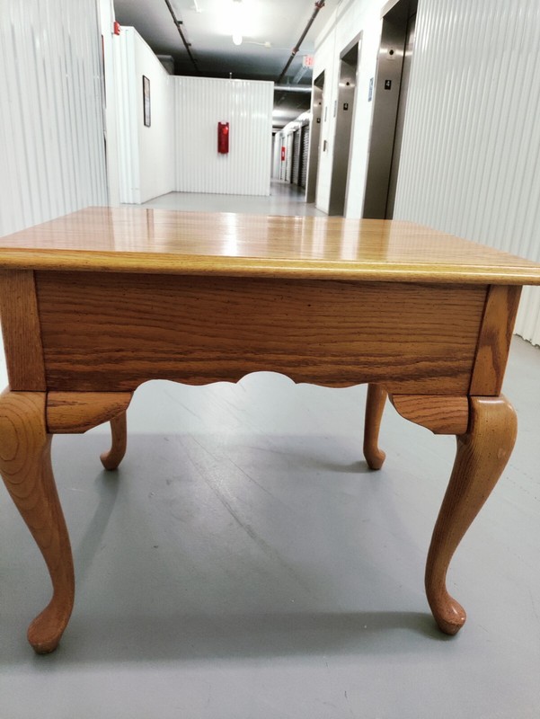 Broyhill Furniture Rustic Country Style Pecan 22" Accent End Table,;23.25 High, gallery