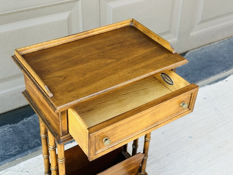 Beautiful Vintage Mid Century Modern Brandt End Side Table with Magazine Rack! gallery