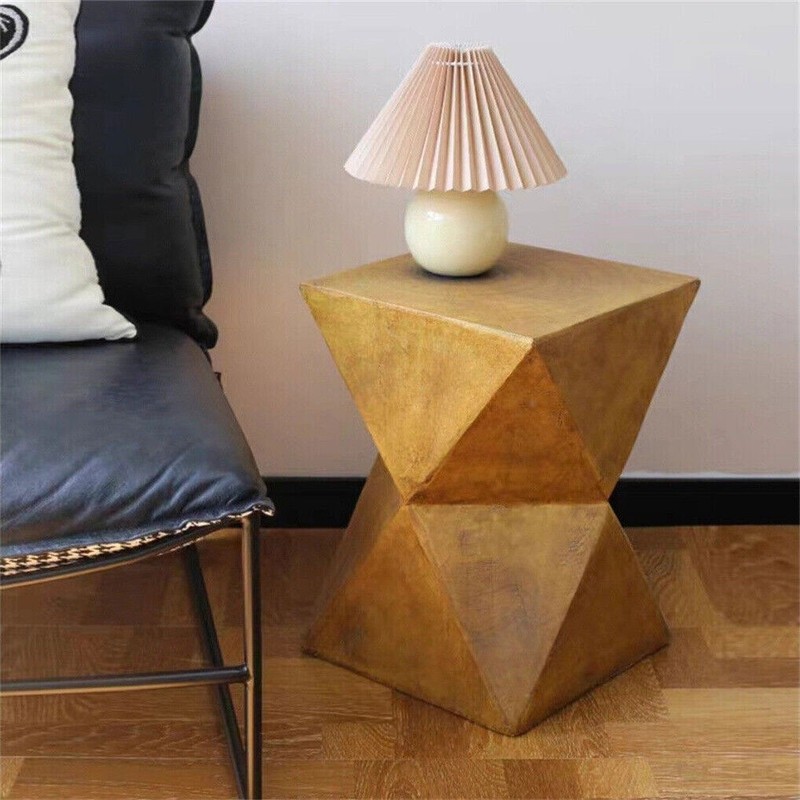 Outdoor Side Table Terrazzo End Table Garden Plant Holder Smooth Concrete Table gallery