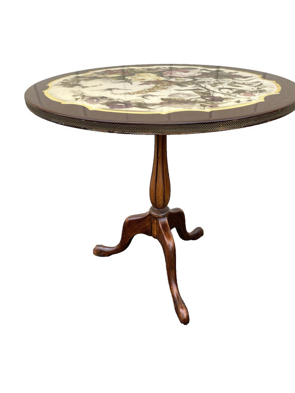 66616 Floral Pie Crust Lamp Table Stand gallery