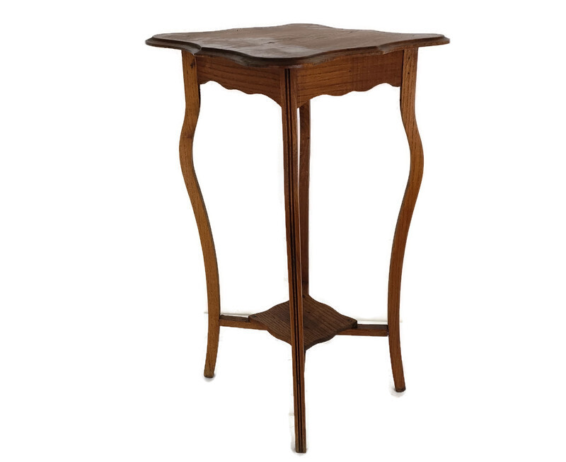 Art Nouveau Pedestal Side Occasional Table Plant Flower Stand Two Tier Art Deco