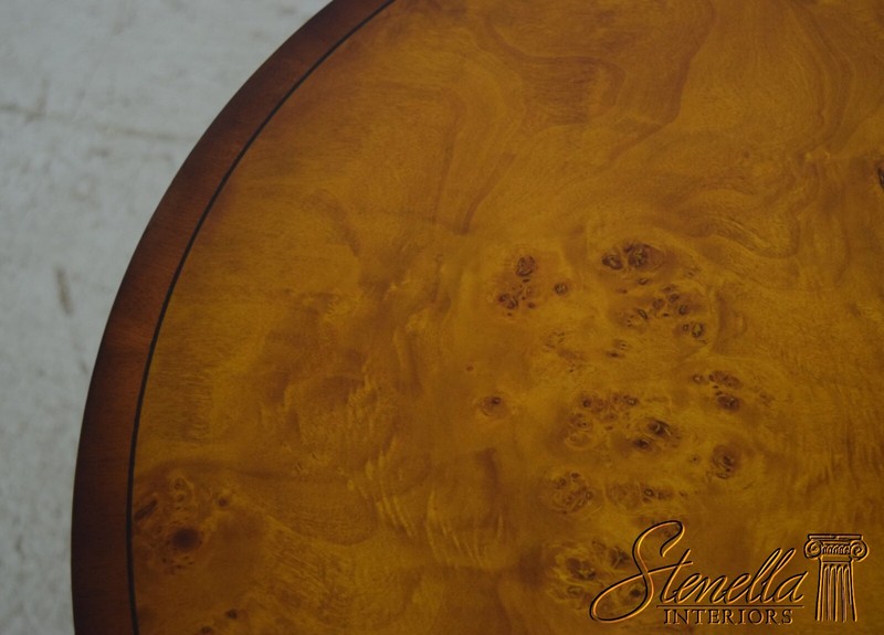 L65084EC: Regency Style Burl Walnut Round Pedestal Table gallery