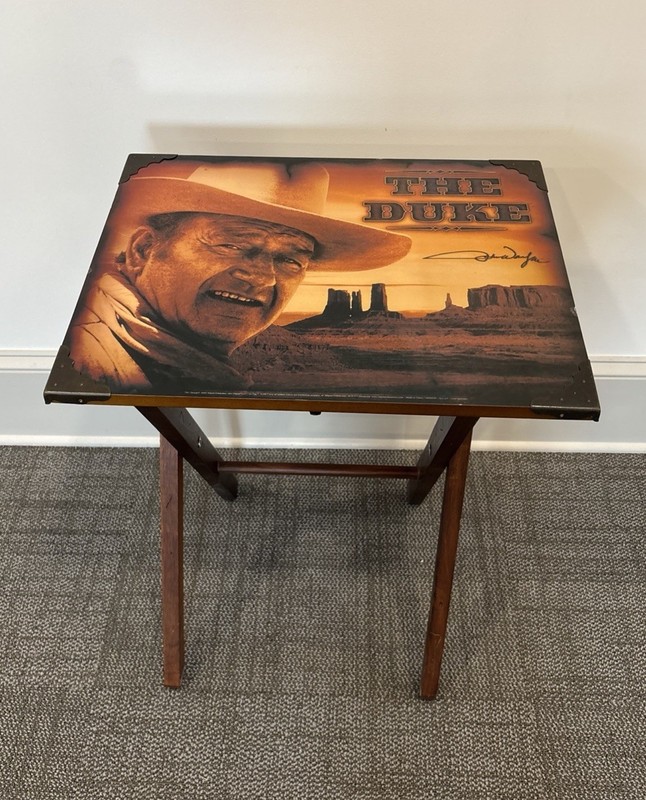 Vintage John Wayne TV Tray Brown Table gallery