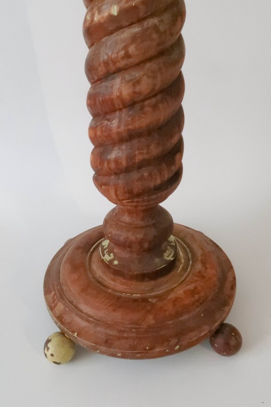Antique Hand Carved Twisted Wood Pedestal / Plant Stand (36" High) gallery