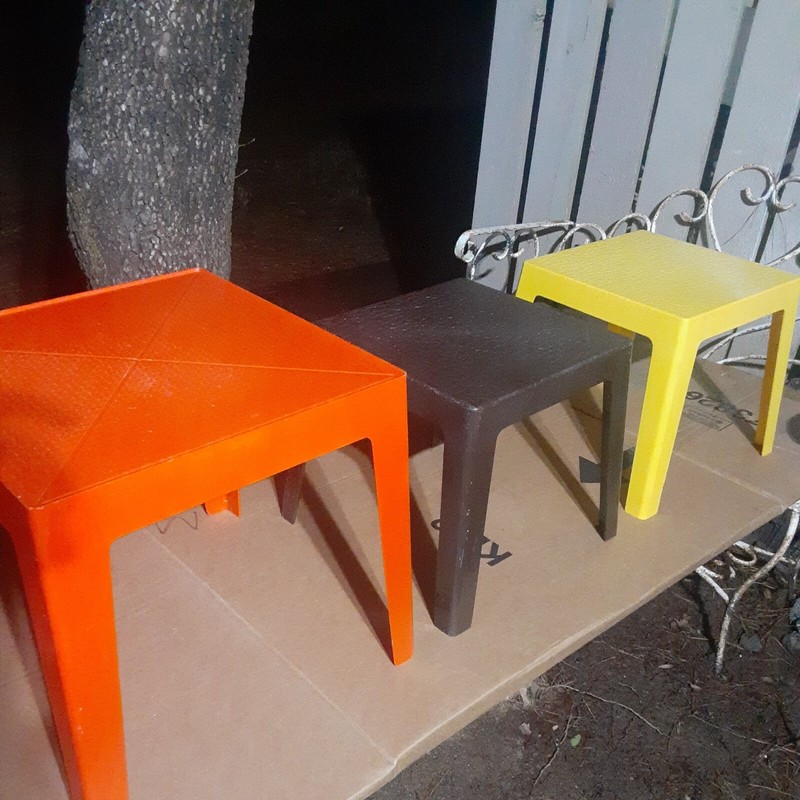 MIDCENTURY MODERN CHEINCO BURLINGTON NEW JERSEY ATOMIC PLASTIC STACK NEST TABLES gallery