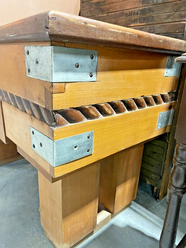 Maple Art Deco Butcher Block Table w/ Drawer gallery