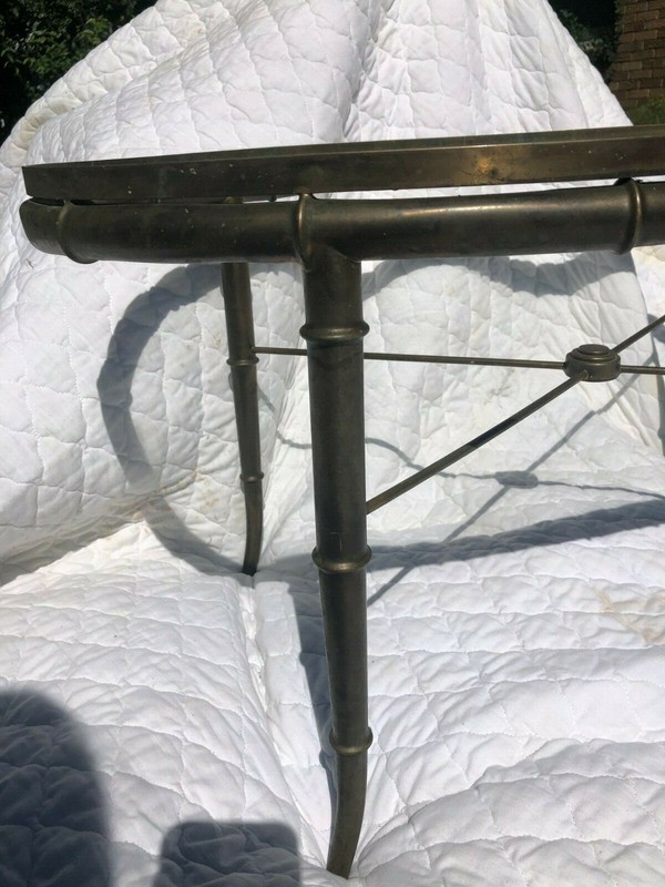 Vintage 1970s Brass Bamboo Coffee Table gallery