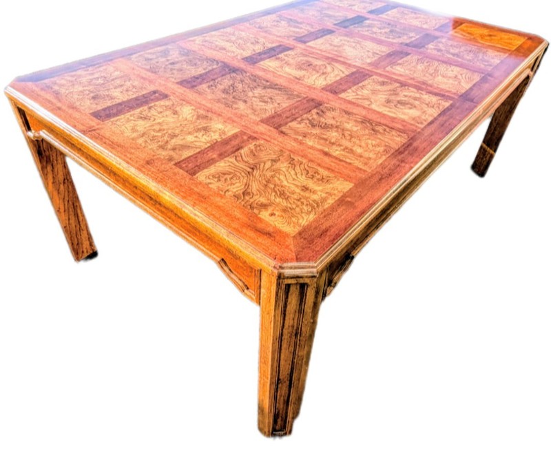 Vintage Antique Expandable Burl Dining Table W/ Leafs PERFECT Condition gallery