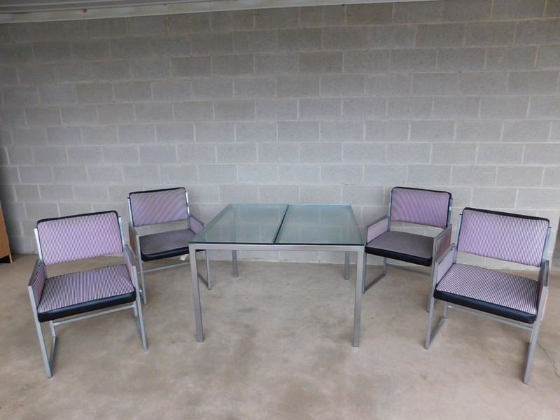 Mid-Century 5 Piece Chrome Table & Chair Set by Roper Corporation