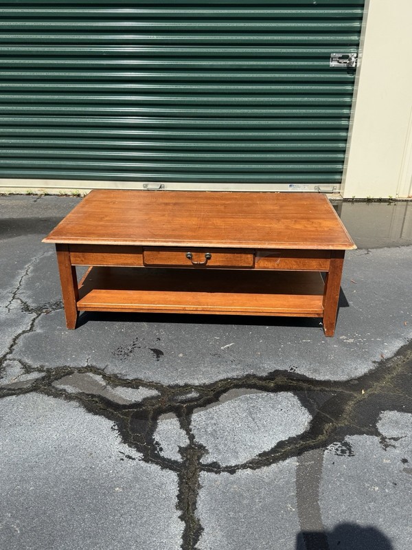Ethan Allen Country Crossings Maple Coffee Table with Drawer *Read Description*