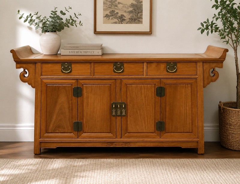Authentic Chinese Rosewood Sideboard Buffet Cabinet 36 3/4 x 71 1/4 x 19 Inch