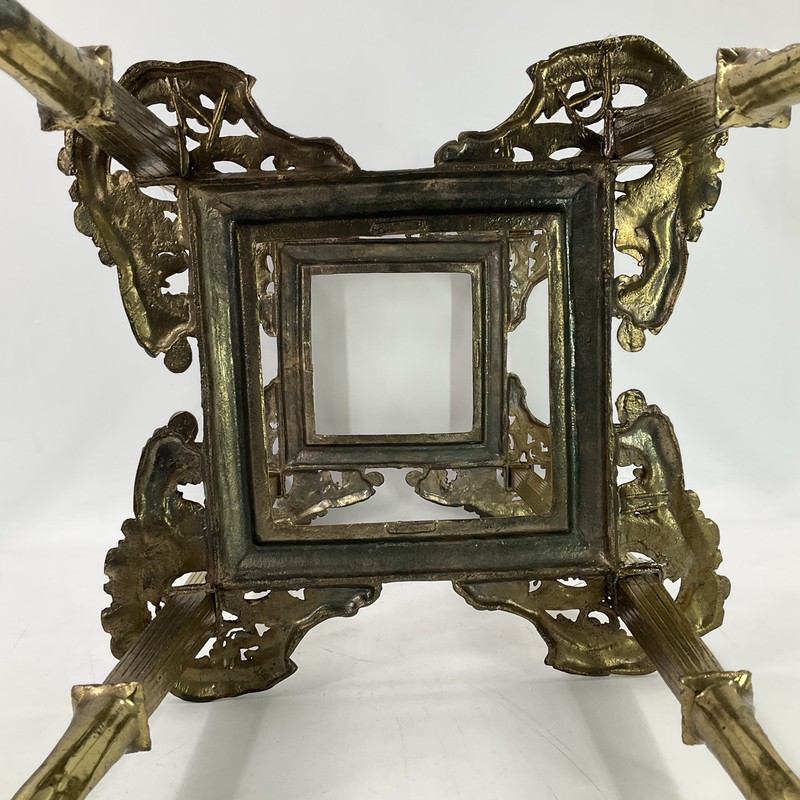Vintage Brass Neoclassical Accent Table Hollywood Regency Ornate 26” Tall x 13" gallery