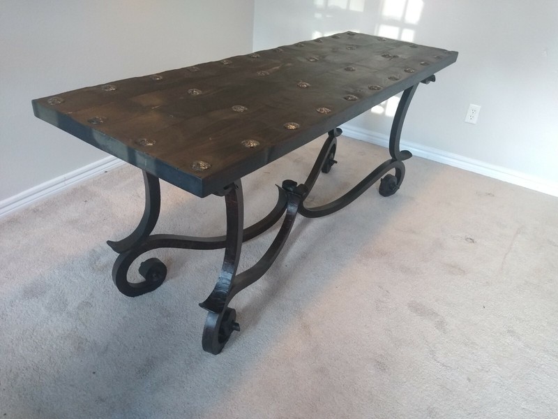 Exquisite reclaimed wood Table with iron details gallery