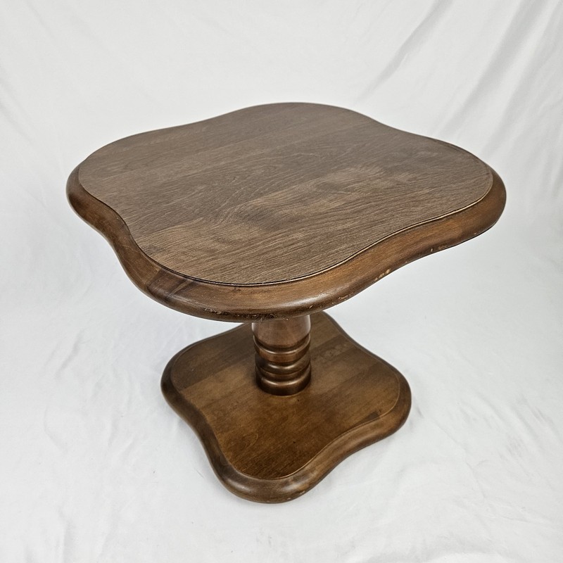 Vintage Mersman End Table Tulip Maple Pedestal Lamp 70's Mid-Century Modern MCM gallery