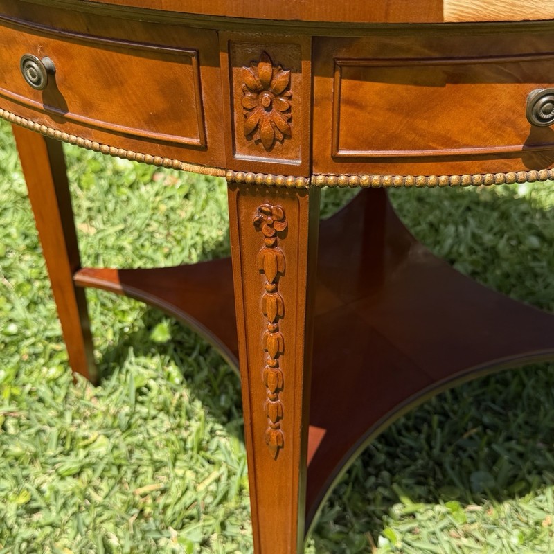 Imperial Grand Rapids Mahogany 30” Top Accent Table w/ Green Leather Top gallery