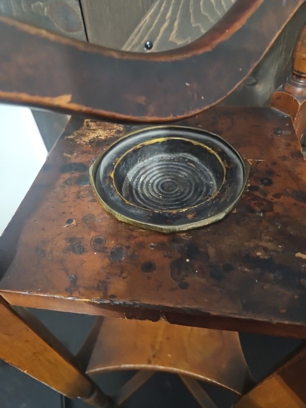 ANTIQUE TURNED Side Table SOLID WOOD SMOKING TELEPHONE STAND VINTAGE 10"x10"x29 gallery