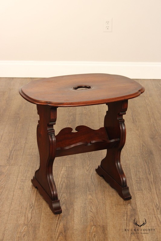 1920s Custom Crafted Walnut Magazine Book Stand Side Table gallery
