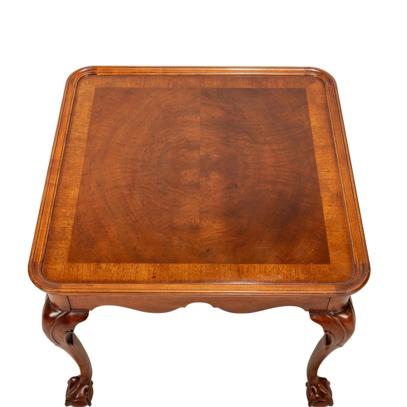 Vintage Henredon Banded Bookmatched Mahogany Claw Footed Accent End Table gallery