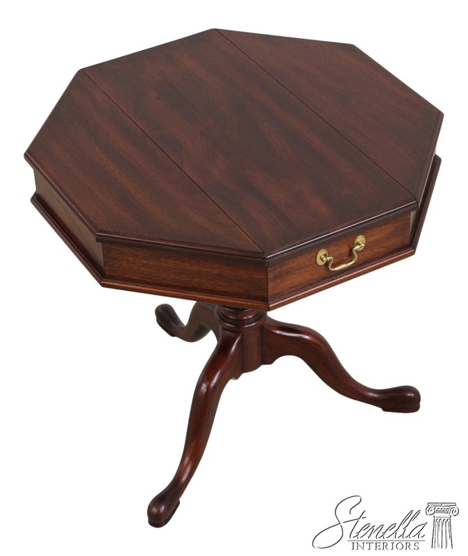 L72848: HENKEL HARRIS Mahogany Octagon Lift Top Table
