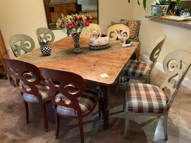 Antique One of a Kind Kitchen Farm Table 60 x 60 x 30  Pick Up Only 