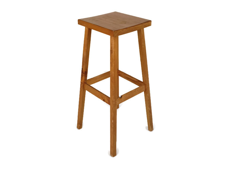 Vintage Pine wood Pedestal Display Table Plant Stand Bonsai stand Flower Table