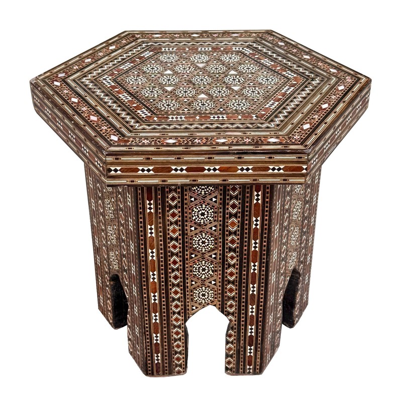 antique marquetry middle eastern table table gallery