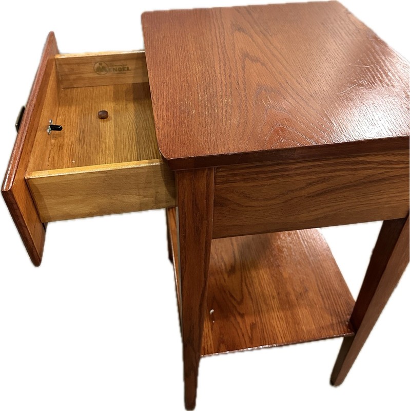 MENGEL FURNITURE Red Oak Mid Century Modern MCM 16" Nightstand 518-18 gallery