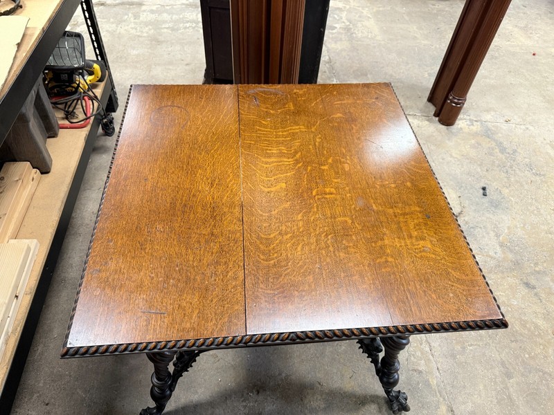 Huntzinger/Merklen Quartersawn Oak Carved Center/Parlor Table Griffins Horner? gallery