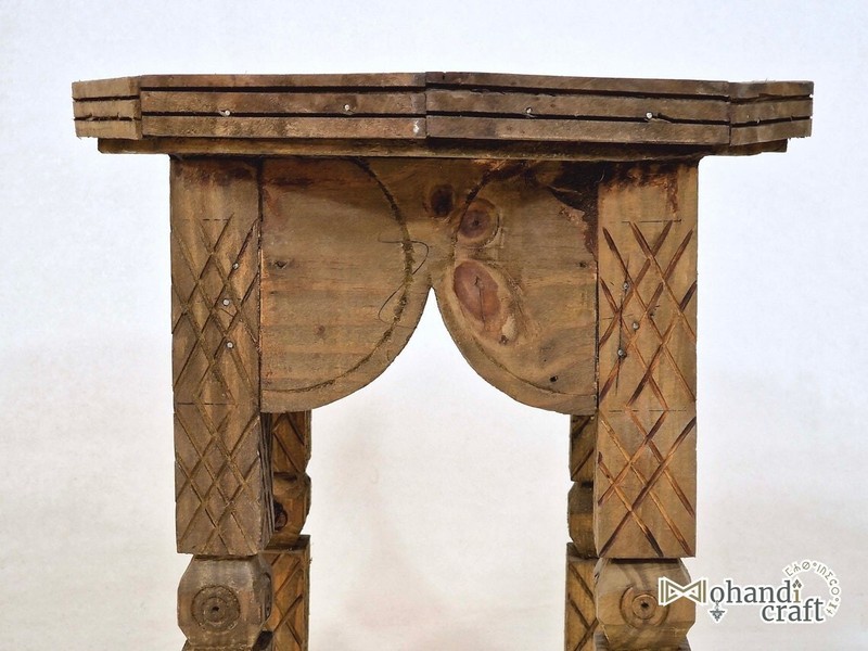 ROUND COFFEE TABLE- Moroccan Brown Wooden Table - Handcrafted Berber Decor. gallery