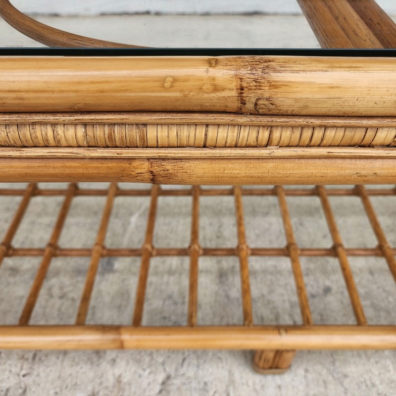 Vintage Bamboo Rattan Coffee Table gallery