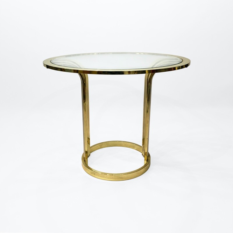 Brass Plated Art Deco Style Side Table 1970s Glamour Vintage Hollywood Regency gallery