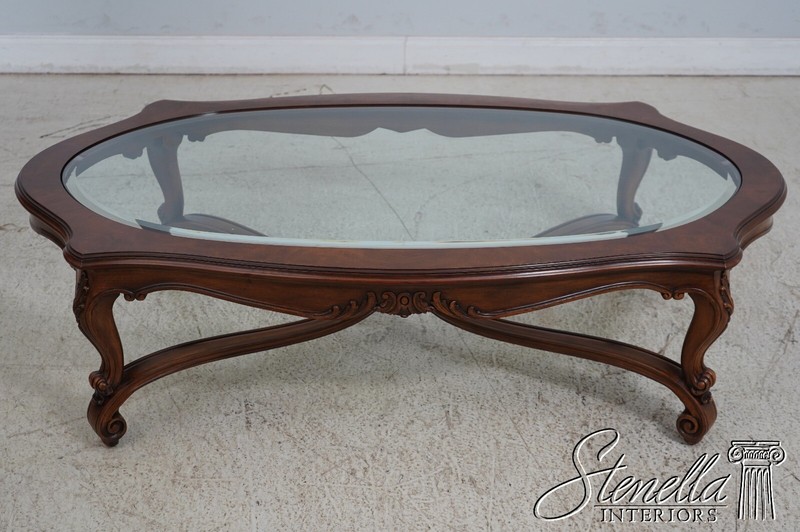 L66330EC: KARGES French Walnut Glass Top Coffee Table gallery