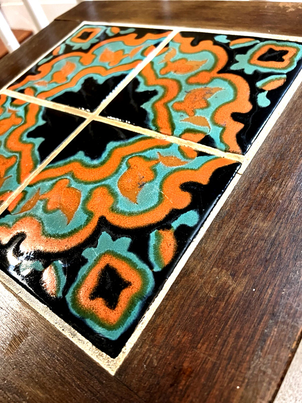 Early California Monterey Spanish Revival 1920's Rare 4 Tile Table Catalina gallery
