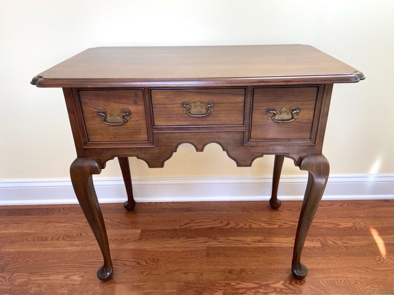 Vintage Stickley Queen Anne Solid Cherry Lowboy Console Table