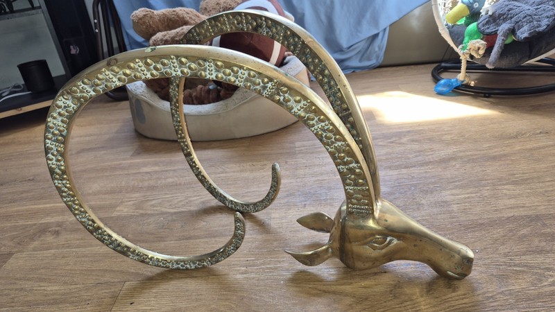 Antelope / Ibex coffee table base, brass, Hollywood regency 1970s