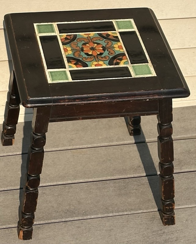 California Hispano Moresque Spanish Revival 20’s Catalina Wood Tile Table gallery