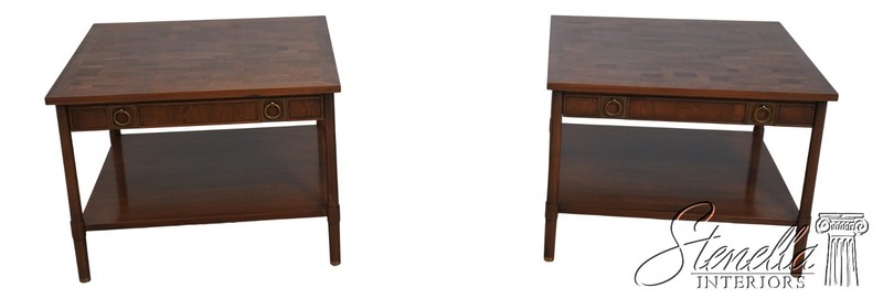LF70943: Pair JOHN STUART Mid Century Modern Walnut End Tables