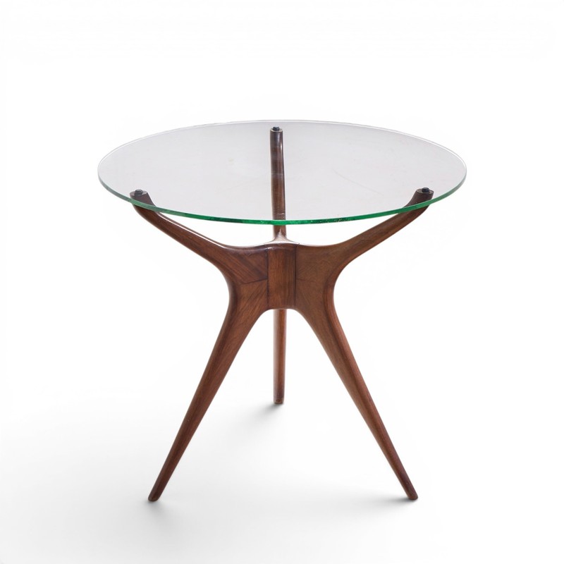 Vladimir Kagan For Dreyfuss Walnut Tri-Symmetric Sculptural Side Tables - Pair gallery