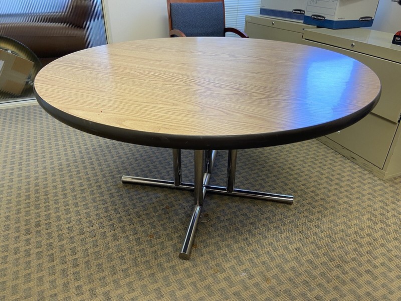 Vintage Mid Century Modern Herman Miller Eames Style Table , Laminate Top Metal