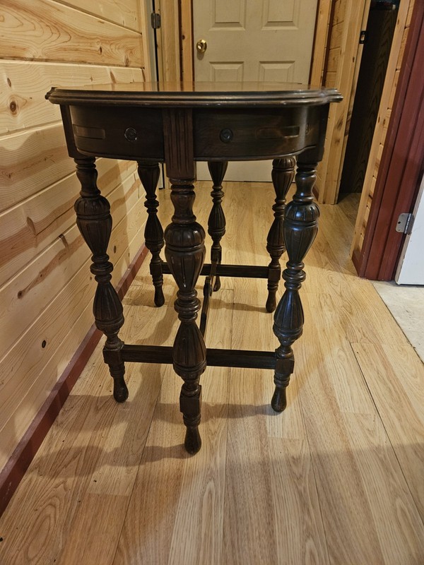 Antique Multi Legged Entryway Table Solid Wood Hallway Table Brown 32" X 20" gallery