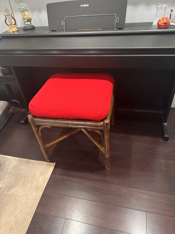 Vintage McGuire Rattan Side Table/ottoman￼ Mid Century Modern MCM Boho gallery