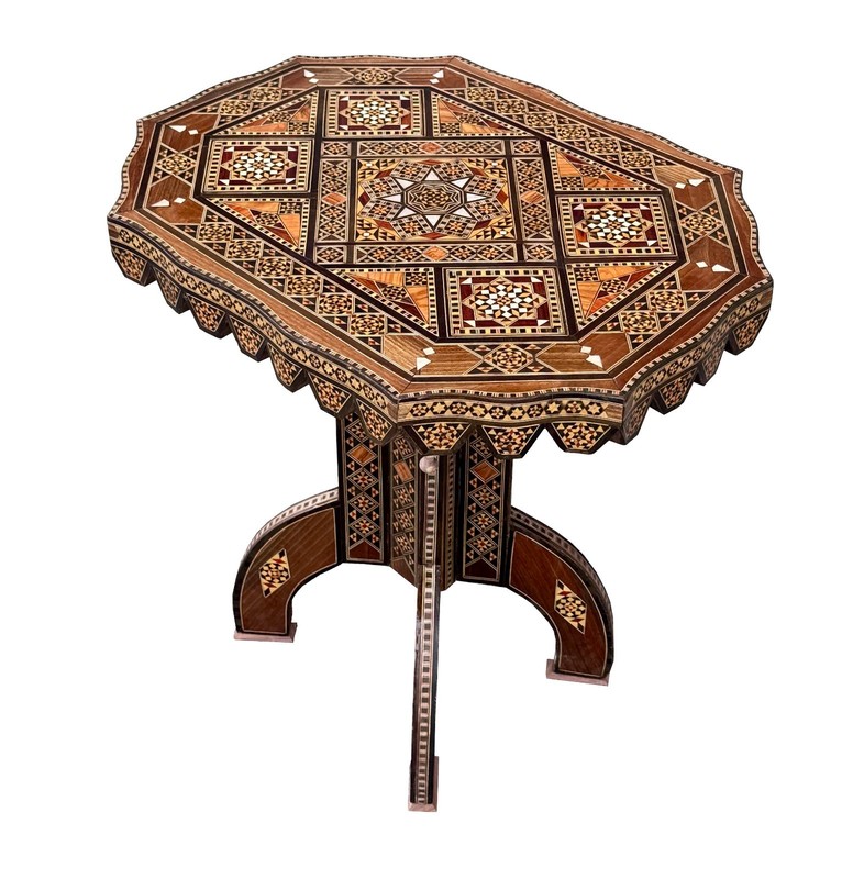 antique marquetry middle eastern table table gallery