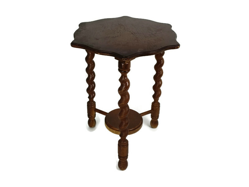 Barley Twist Wooden Side Display Coffee Side Wine Occasional Table Barn Country