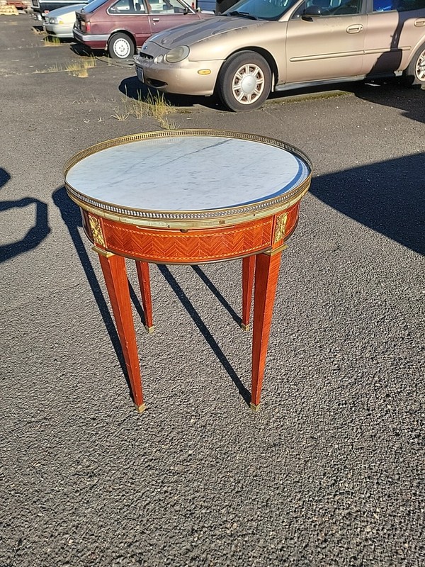 Antique Louis XVI Style Bouilloute Table / Neoclassical Side Table gallery