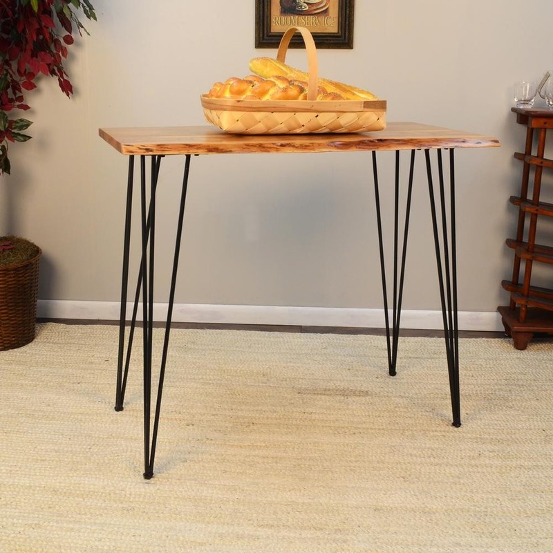 Seti Live Edge Bar Table - Natural Top - Black Base gallery