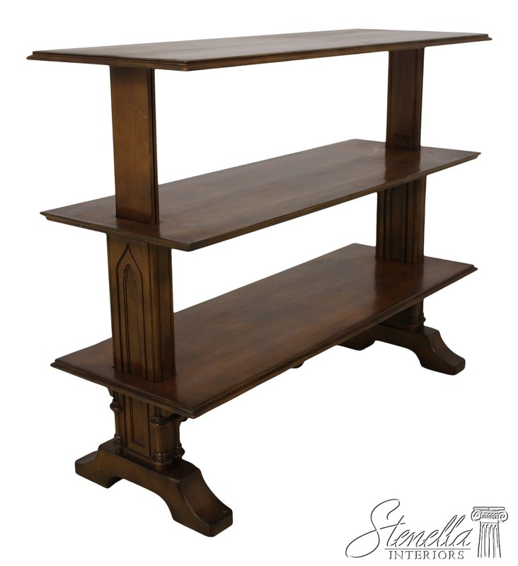 56629: BAKER Adjustable 3 Tier Distressed Finish Sofa Table