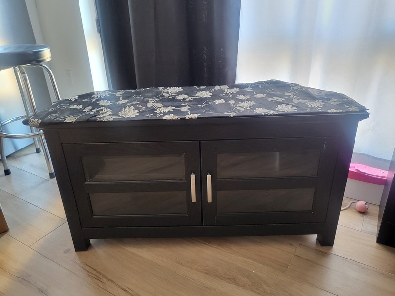 Small Black Wood Coffee Table Two Door