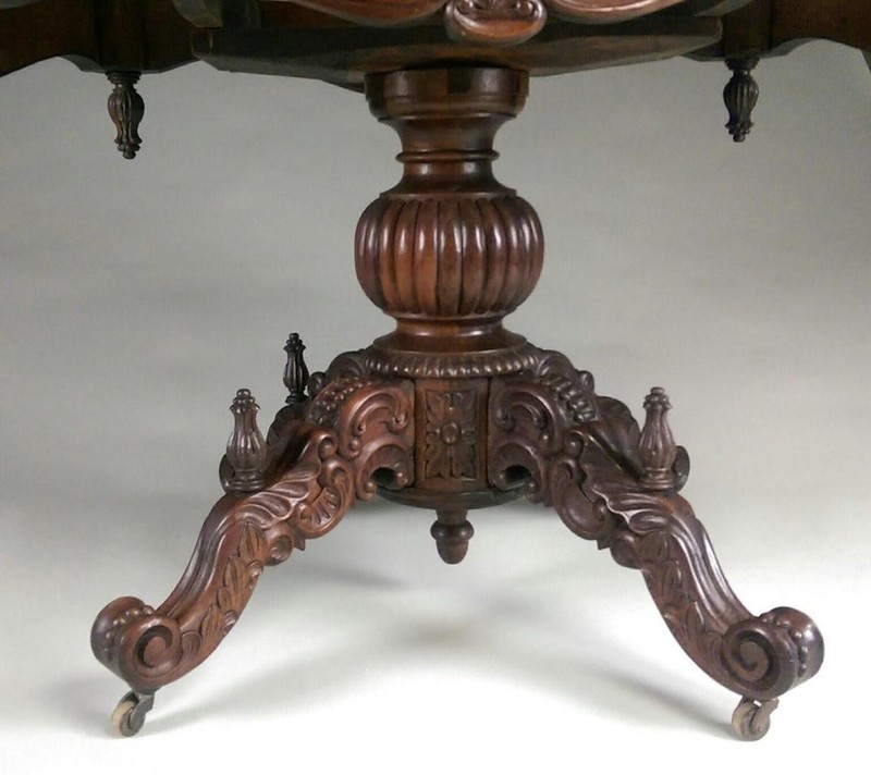Antique Rosewood Marble Top Center Table – Belter Quality Victorian #22466 gallery
