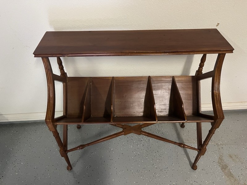 Vintage Chippendale Book Trough Accent Table. Has Rancho Monterrey Mark.